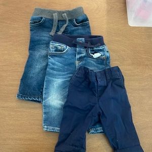 3 pairs of 3-6 month pants